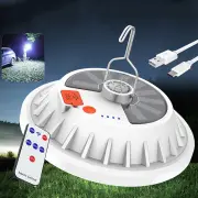 XMUND 2 in 1 300W Solar LED Camping Light Remote Control Tent Light Hang Fishing Night Light Emergency Work Lamp Power B