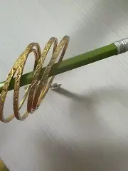 NWT SET OF 4 ~ 22K THAI BAHT DP GOLD STACKING DIAMOND CUT BANGLE BRACELETS