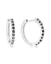 Silver 0.50 ct. tw. Diamond Hoops
