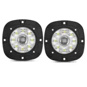 2PCS 4INCH Flush Mount LED Work Lights Offroad Spot Flood Combo Pods Fog Driving