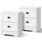 2x ALFORDSON Bedside Table Hamptons (White)