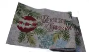 Merry Christmas Holiday Table Runner Tablerunner Gold Red Metallic Ornament NEW