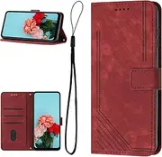 Phone Cover Compatible with Samsung Galaxy S10e G970F,Compatible with Samsung Galaxy S10e G970F Phone Case Magnetic Button Card Slot PU Leather Red