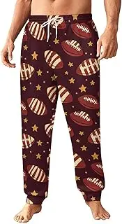 [Generic] Men's Sweatpants, Mahogany Red Sports Motif-67, Polyester Joggers, Sweatpants Jogging Pants for Workout Running