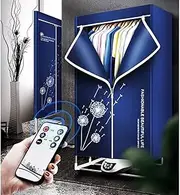QCLUEU Clothes Dryer 1500W Electric Clothes Airer for Apartments,Folding-Dry Machine with Remote Control, Clothes Drying Rack,Heated Drying Laundry Wardrobe (Color : 2 Layers)