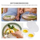 1pcs 2 Cup Microwave Egg Poacher, White, Poached Egg Maker Microwave