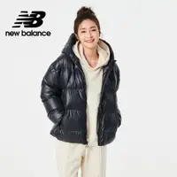 在飛比找PChome24h購物優惠-[New Balance連帽鋪棉外套_女性_墨黑色_WJ23