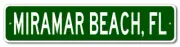 Miramar Beach, Florida Metal Wall Decor City Limit Sign - Aluminum