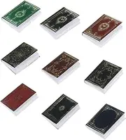 eMagTech 27Pcs 1:12 Scale Miniatures Dollhouse Books Vintage Miniature Books Notebook Model Dollhouse Decorative Accessories for Study Room Bedroom Library