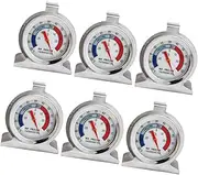 FUNOMOCYA 6 Pack Stainless Steel Thermometer Set Mini Fridge Freezer Temperature Gauge Perfect for Kitchen