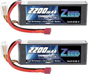 Zeee 3S Lipo Battery 2200mAh 11.1V 50C RC Battery with Deans T Plug for RC Airplane Quad Copter Helicopter Multi-Motor Hobby RC Car Boat Truck (2 Pack)