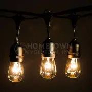 E26 Commercial Outdoor Bistro Patio String Lights with Suspender S14 Light Bulbs