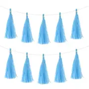 20Pcs Sky Blue Tassel Garland Banner with Rope