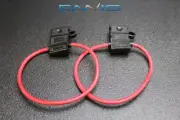 (2) 12 GAUGE ATC FUSE HOLDERS IN-LINE AWG WIRE COPPER 12V BLADE WATERPROOF EE
