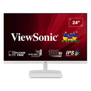 【ViewSonic 優派】VA2432-H-W 24型IPS FHD 100Hz無邊框美型螢幕(可壁掛/1ms)