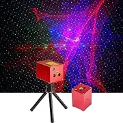 Sharelife Mini Portable Red Blue Hypnotic Aurora Mixed Green Star Laser Projector Tripod USB Light Rechargeable for Home Party DJ Outdoor Stage Lighting Effect DP-AS100G