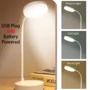 Portable LED Desk Lamp USB Plug Battery Powered Table Light Support 3 Color Step