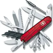 Victorinox Swiss Army Pocket Knife Cyber Tool L with 39 Functions, Red Transp...