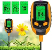 4 in 1 Digital Soil Moisture Meter PH Tester with Light Temperature for Gardenin
