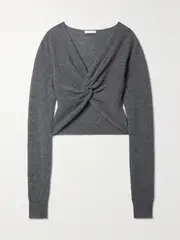 [Skin] Skin - Pricila Cropped Twisted Cashmere Sweater - Dark gray - x small x small Gray