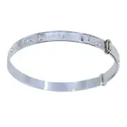 925 Sterling Silver One Two Buckle My Shoe Adjustable Baby Bangle Gift Bag UK