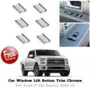 7pcs Window Lift Button Sequins Cover Trim For Ford F-150 Raptor 2009-14 Chrome (for: Ford)