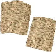 EXAOMBLE 3pcs Hand Woven Grass Mats for Rabbits Natural Straw Bedding for Small Animal Cages for Guinea Pig Hamster Chinchilla Squirrel Durable Comfortable Year Use