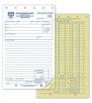 250 Job Work Order / Carbonless Small Format / 2 Part / Nebs Deluxe # 6558