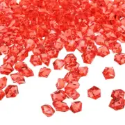 1000pcs Fake Ice Rocks, Dazzling Resin Crushed Ice Fake Diamonds, Red