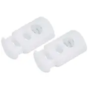 Cord Lock Stopper End 30Pcs Plastic Spring Toggle Stoppers Fastener Slider White
