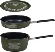 Camping Cookware – Lightweight Outdoor Cooking Set, Camp Cook Pot and Pan Set | Detachable Handle Design Frying Tools Stackable, Non-Stick Pots and Pans for Family Survival Backpacking Beach