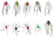 10PCS Dice Shaped Soft Fishing Bait PVC Fishing Lure Slow Sinking Flexible Bass Lures, Dice Shape Whisker Design Bright Color Baits, Lure Kit Catfish and Perch Bait Freshwater