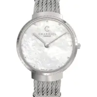 在飛比找momo購物網優惠-【CHARRIOL 夏利豪】SLIM時尚白色珍珠母貝腕錶 x