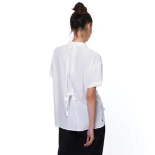 【NAUTICA】女裝立體剪裁後綁帶短袖襯衫(白)