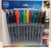 12 PACK PREMIUM COLOURED PERMANENT MARKERS 12 COLORS TEXTAS | HYT