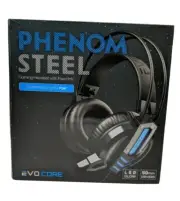 Evo Core Phenom Steel Black Gaming LED Headset w/Fixed Boom mic for PS4 *new