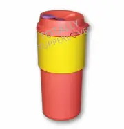 Tupperware Tumbler Eco To Go Cup Hot or Cold Sleeve 16 oz. Coral Yellow ❤️