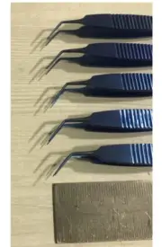 McPherson Tying Forceps Angle platform 8 mm tip 0.4 length 5 piece Titanium