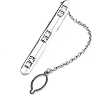 [KUHBDIE] Six Diamond Tie Clip Metal Business Tie Clip Set with Square Diamond Tie Clip