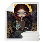 Dress of Alchemy Dark Angel Throw Blanket