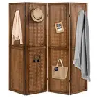 4/6 Panels Folding Room Divider 170cm Pegboard Display Privacy Screen Brown