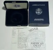 NO COIN 2002 W $1 PROOF SILVER AMERICAN EAGLE BOX & COA NO CAPSULE 1 OZ
