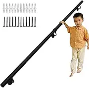 Staircase Handrail for Indoor Outdoor，1/2/3/4/5/6m Stairs Banister Railing Wall Mount Stairs Handrail with Complete Kit. Industrial Galvanized Iron Pipe Baluster for Room Home Elderly(19ft/570cm)