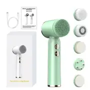 6 In1 LED Electric Facial Cleansing Brush Face Cleanser Rejuvenation Exfoliation