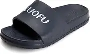 [JOMIX] Men's Summer Bathing Shoes EVA Bath Slippers Non-Slip Sandals Slippers, navy, 9 AU