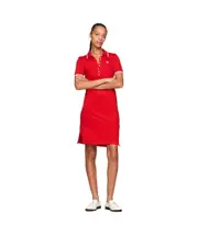 Short-sleeved Polo dress S,XS strong red