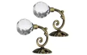 2PCS Crystal Glass Curtain Clothes Hook Towel Hanger Hardware Door Hook Holder