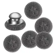 1set Steel Wire Scrubber for Efficient Cleaning of Cookware Grills Scouring Pad