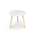 Aura Round Wood Coffee Table White Side Table Lamp Tables Bedside Medium Wooden