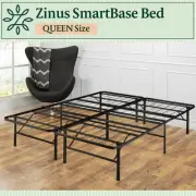 Zinus Black Metal Foldable Queen Bed Frame Folding Mattress Base Beds Storage